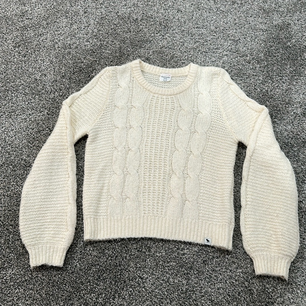 Abercrombie cream knit cable sweater.